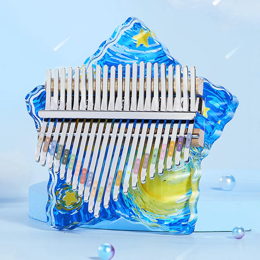 HLURU Kalimba 17 21 Key Thumb Piano Acrylic Crystal Kalimba 17 21 Key Finger Piano For Beginners And Child Keyboard Instrument