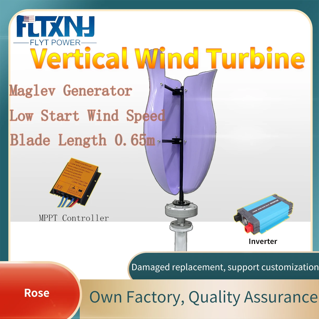 Fast Shipping Wind Turbine 3KW Vertical Wind Turbine Generator Permanent Magnet Suspension Low Wind Start Household 220V