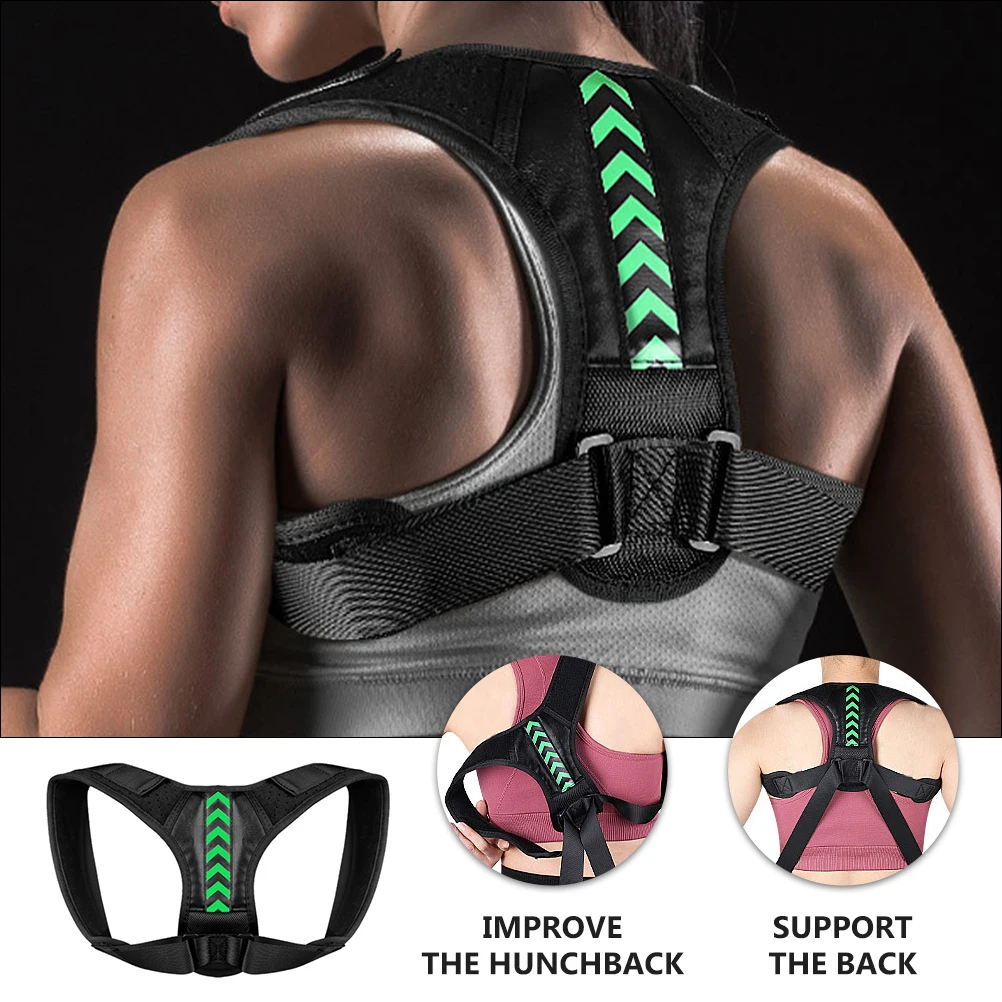 

Back Posture Correction Belt Hunchback Corrector Shoulder Support Upper Back Brace Sitting Posture Adjustable Elastic PE Plastic