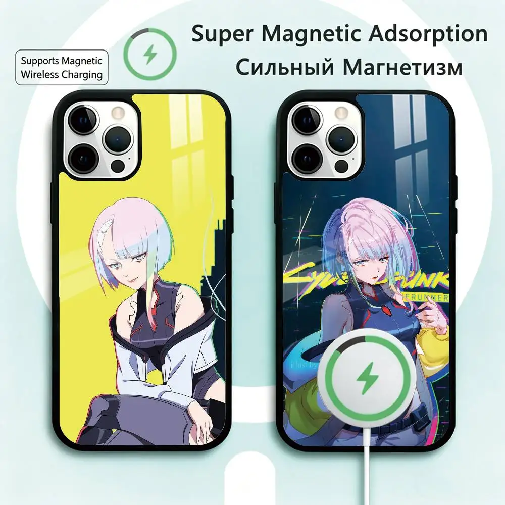 

Edgerunners Lucyna Kushinada Phone Case For iPhone17,16,15,14,13,12,11 Plus,Pro Magnetic Supports Magnetic Wireless Charging