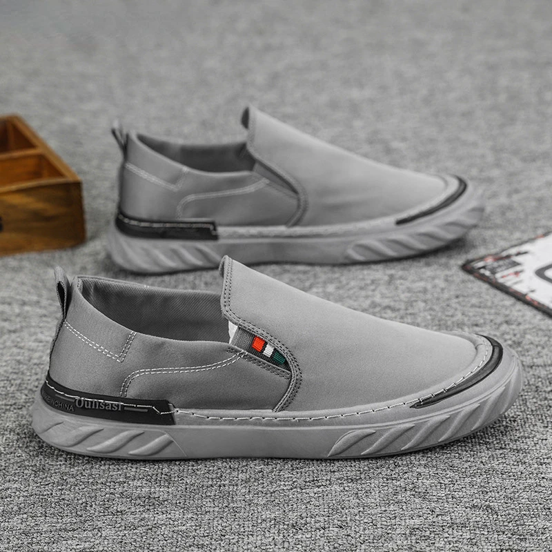 Canvas Loafers for men green Ice silk Casual Shoes High Quality Walking Footwear Breathable Linen Surface Flats sneakers male