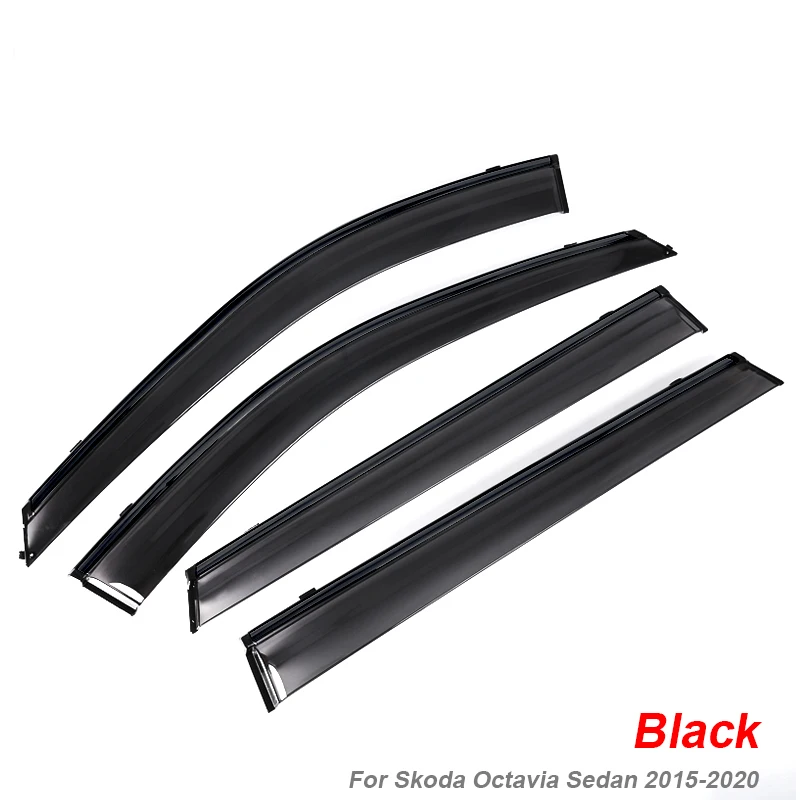 4pcs PVC For Skoda Octavia Superb Sedan B8 3V 2008-2023 Car Window Awnings Shelters Protection Visor Rain Sun Auto Accessory