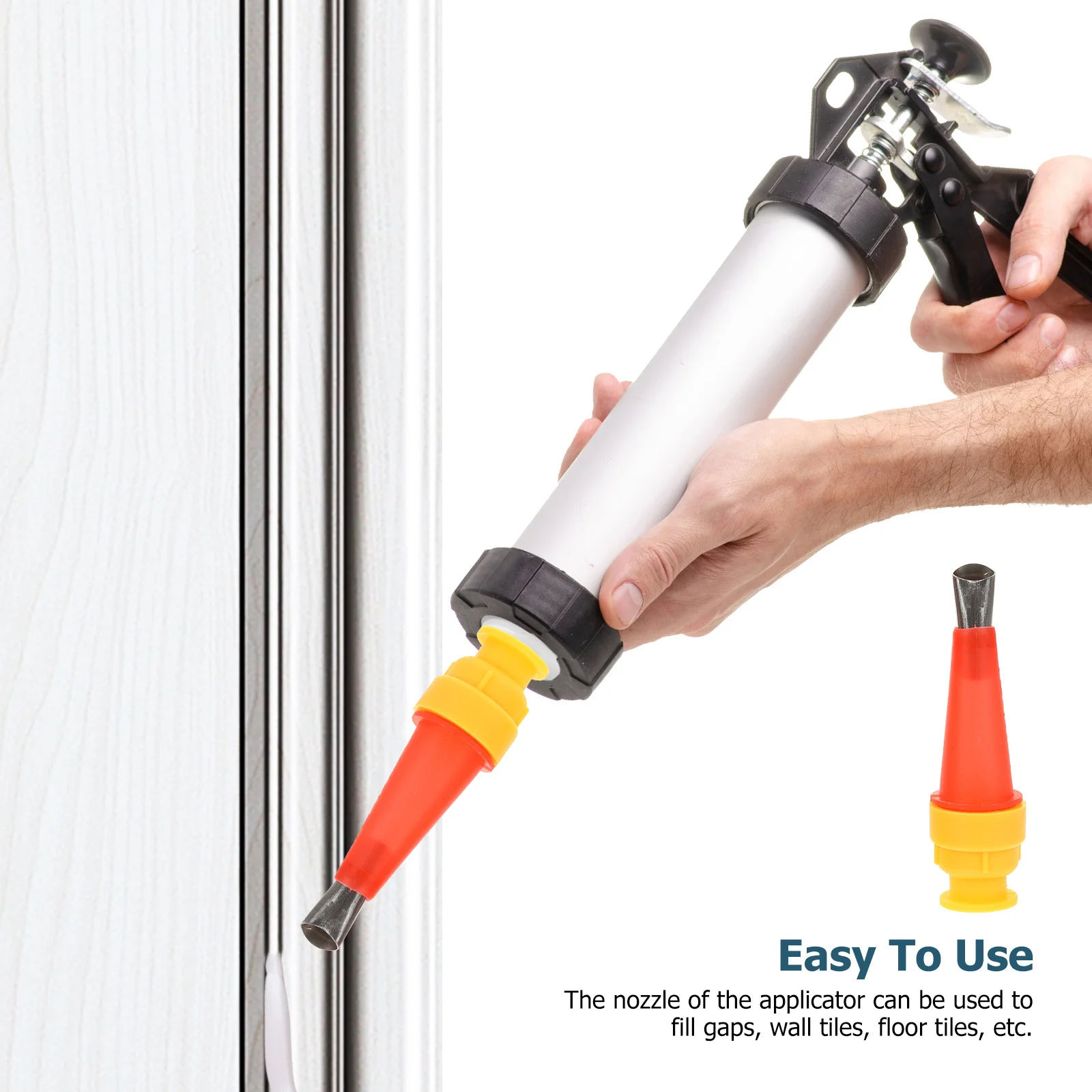 

1 set 1 Set Stainless Steel Tip Silicone Nozzle Applicator Kit Smooth Finishing Durable Caulking Tools Waterproof Sealing Grout