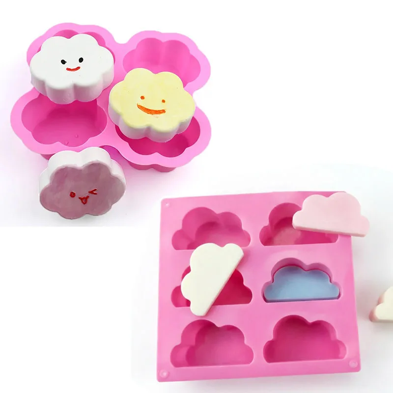 Cloud Silicone Mold For Soap Making Supplies 3D Mousse Cake Candle Mould Candy Chocolate Lotion Bar Scented Wax Melts Kitchen