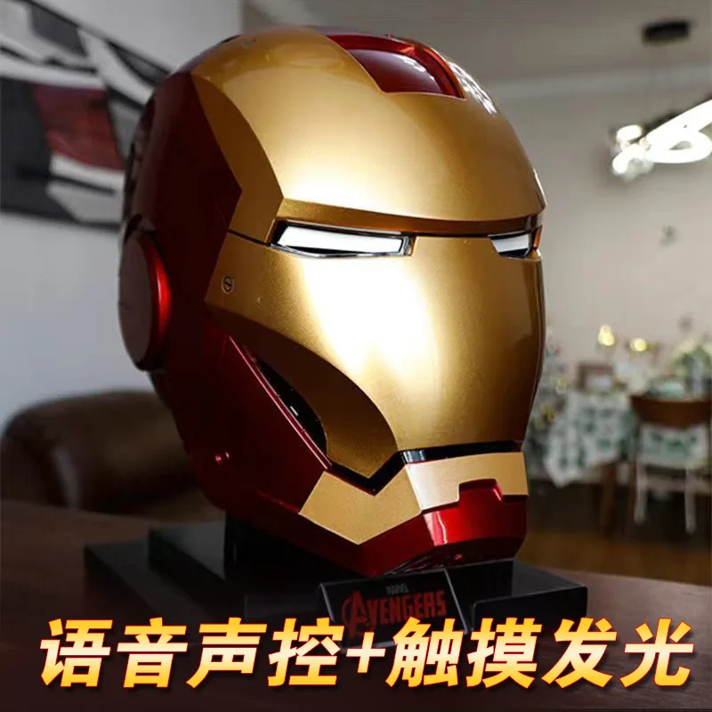 

Hot Marvel Super Hero Avengers Iron Man Helmet Cosplay 1/1 Light Led Ironman Mask PVC Action Figure Toy Kids Adult Birthday Gift