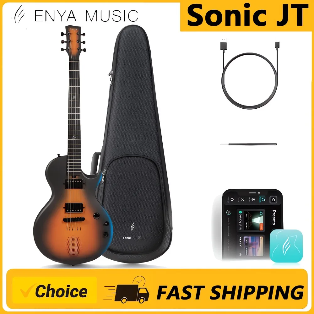 

Enya Sonic JTElectric Guitar Jack Signature Smart Electric Carbon Fiber Guitarra with 15W Wireless Speaker, All-in-One Portable