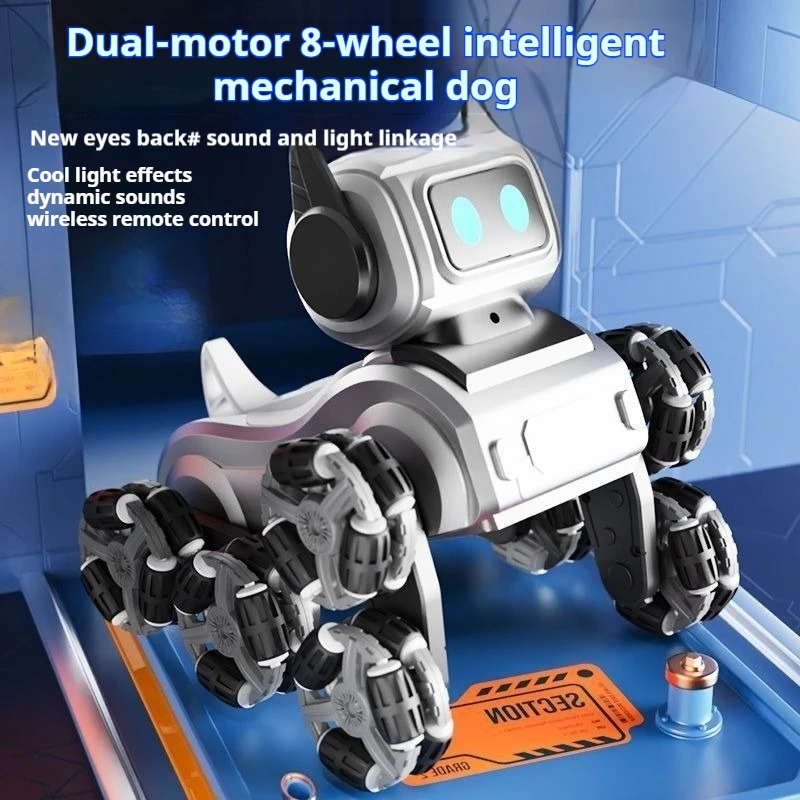 2025 جديد ثمانية عجلات حيلة الميكانيكية الكلب التحكم عن بعد سيارة سوينغ الذراع تسلق الإلكترونية الحيوانات الأليفة روبوت سيارة التحكم عن بعد