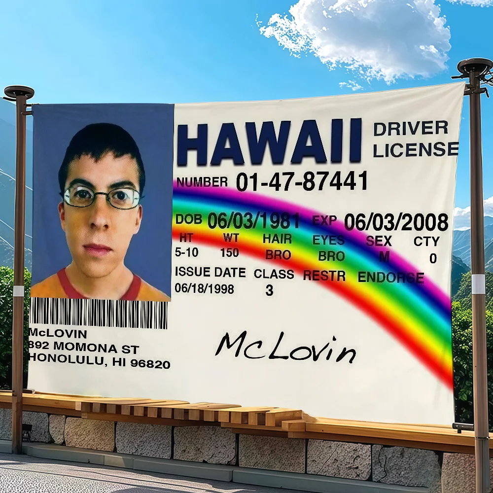 Funny Mclovin Flag Tapestry Outdoor Party Bedroom Living Room Dormitory Decorative Themed Wall Hanging Banner Gift