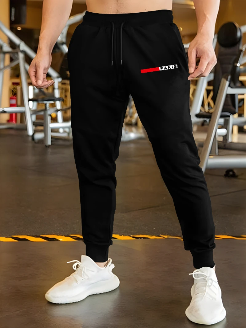 

2025 Autumn and Winter Mens Casual Sweatpants Mens Paris Print Drawstring High-end Luxury Is for Both Men and Women Gym