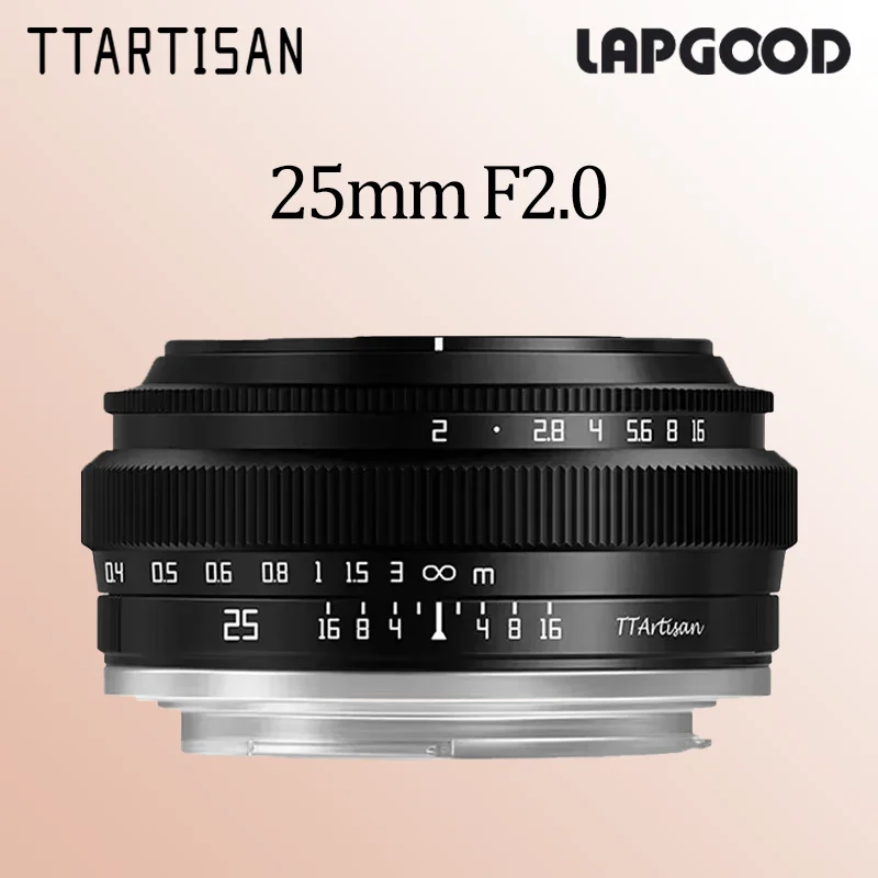 

Объектив TTArtisan 25mm F2.0 APS-C MF для портретной съемки, совместимый с камерами Sony A6000, A7RIII, A7S, Fuji X-A1, XT-100, Nikon Z6, ZFC, M43.