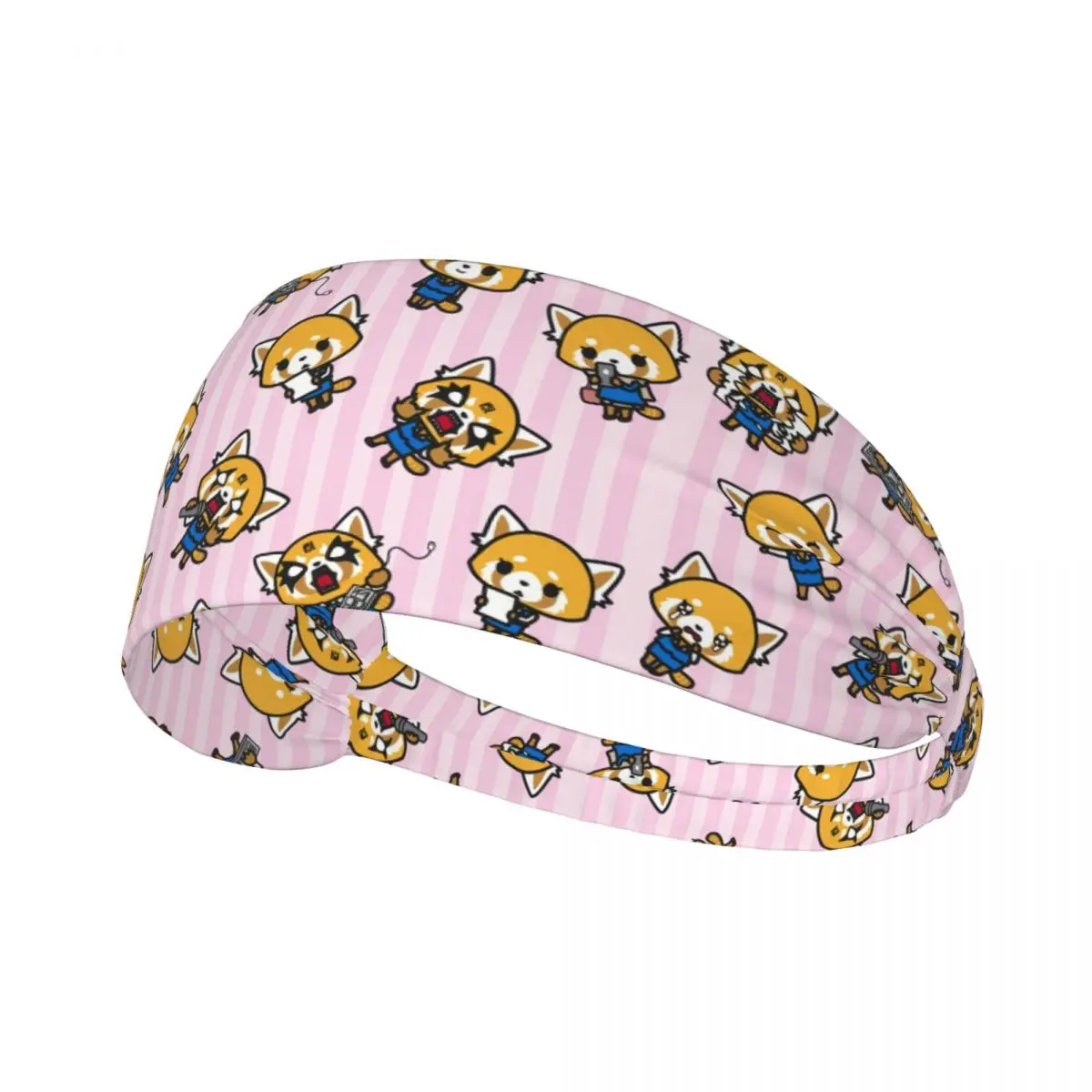 

Пользовательская японская повязка на голову с рисунком аниме Aggretsuko для мужчин и женщин, нескользящая влагоотводящая спортивная повязка для йоги