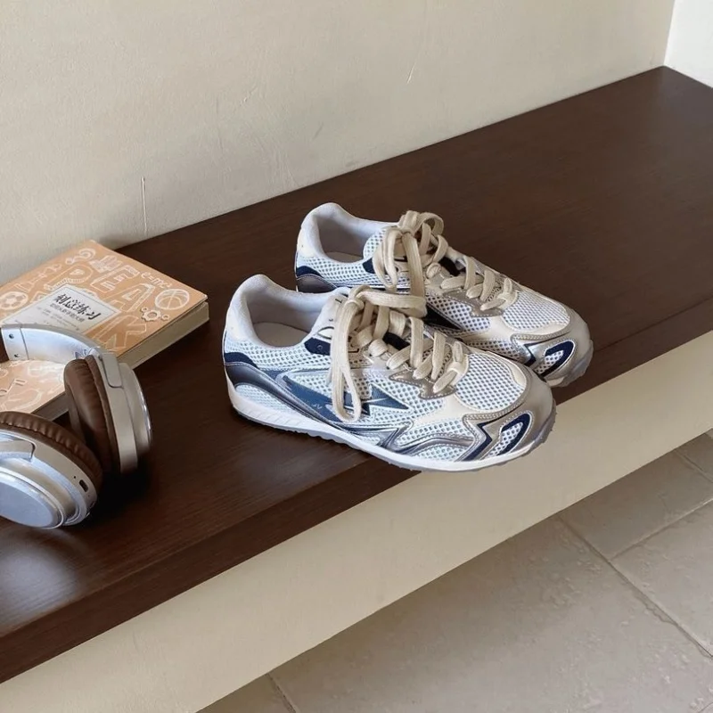 

Autumn New Sports Student Casual Shoes Breathable Comfortable Dad Shoes Travel Shoes Lace-up Mesh Fashion Sports Shoes