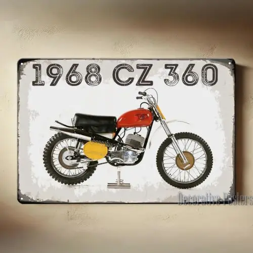 Y1,Ceska Zbrojovka 1968 cz 360 Motorcycle Metal Poster -Sign- Size:20x30cm  -aluminum sign