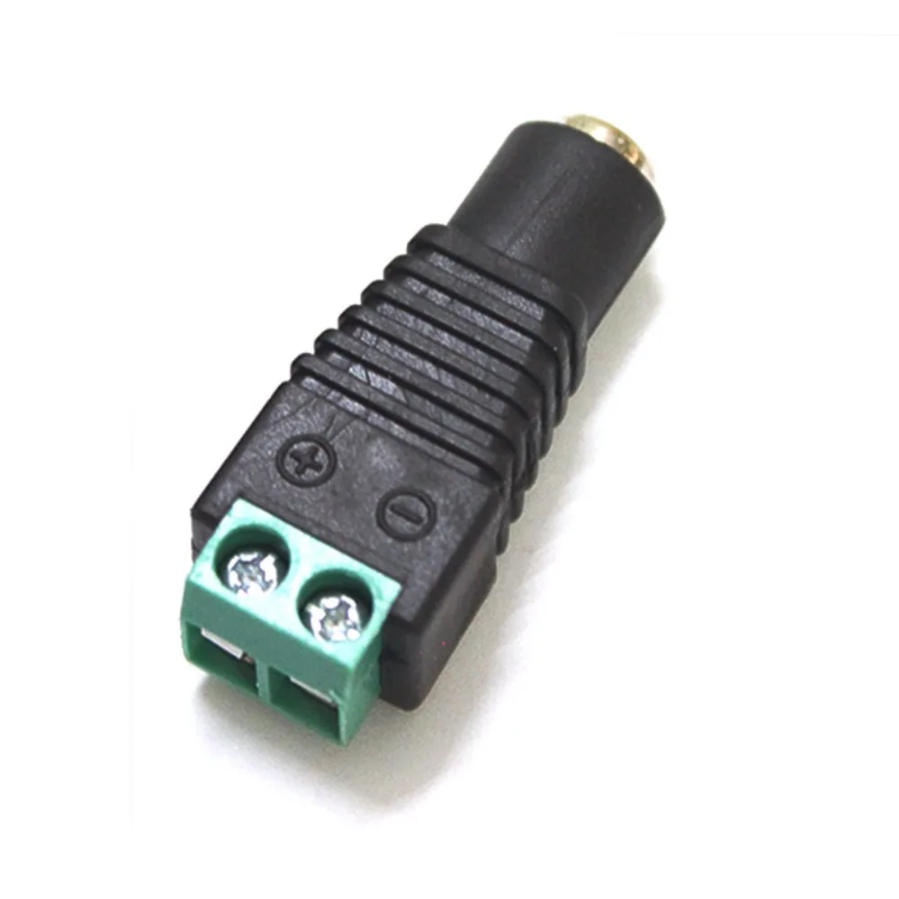 For DC Power Jack Socket 5.5*2.1 Solderless Male Female Adapter 12V 24V Green Terminal Block (010)
