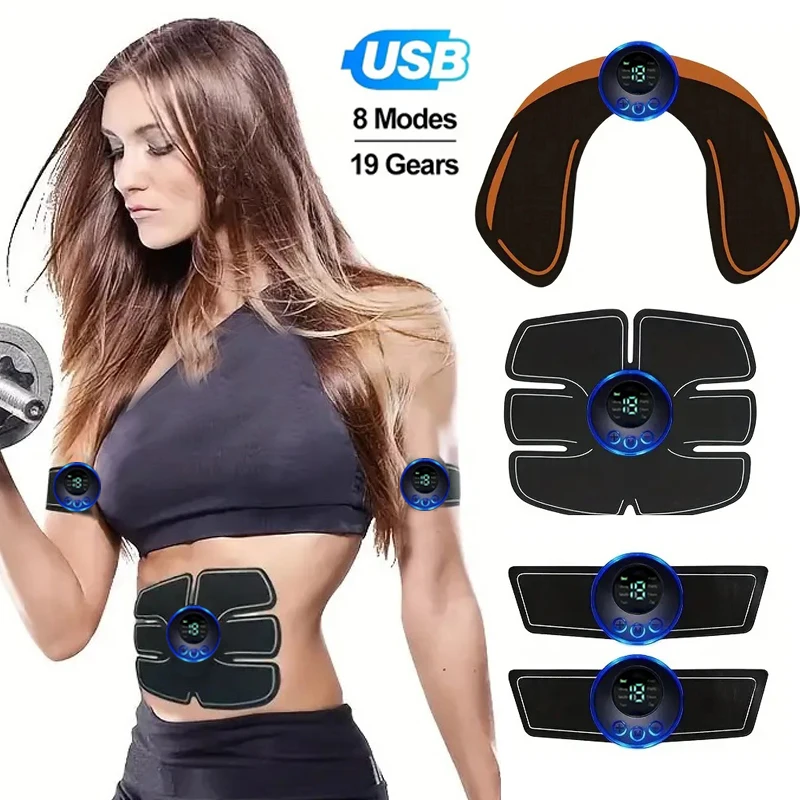 Four in One Abdominal, Hip, and Arm Fitness Equipment Digital Display Sports Outdoor Lazy Fitness Equipment Massage Patch