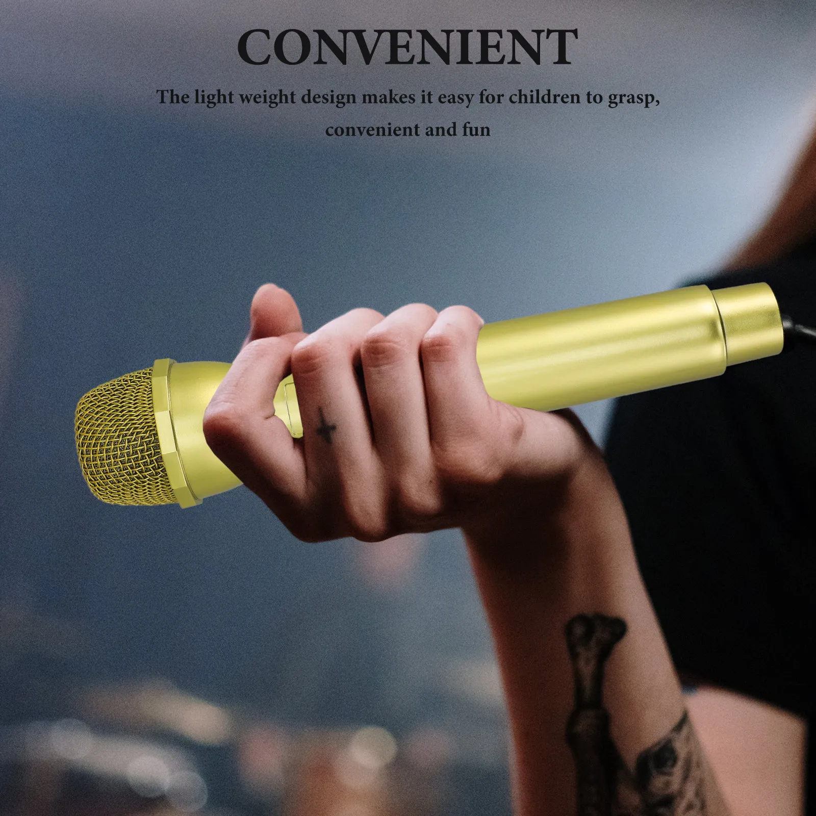 

1Pcs Polished Supple Plastic Simulated Mic for Children Karaoke Singing Party Prop Pretend Play Educational Activity Safe