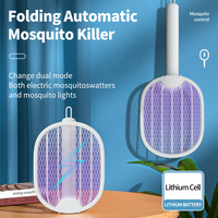 USB Rechargeable Battery Mosquito Extinguisher Foldable Electric Mosquito Killer Fly Swatter Trap With UV Light Bug Zapper 3000V