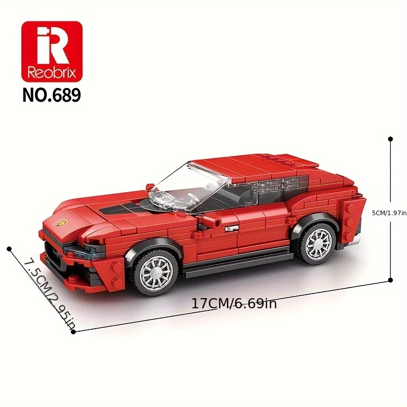ตัวต่อรถ SUV สุดหรู 689 PUR-OSANGUE จำนวน 388 ชิ้น อัตราส่วน 1:24 ชุดโมเดลระดับไฮเอนด์สำหรับเด็กผู้ชาย ของสะสม