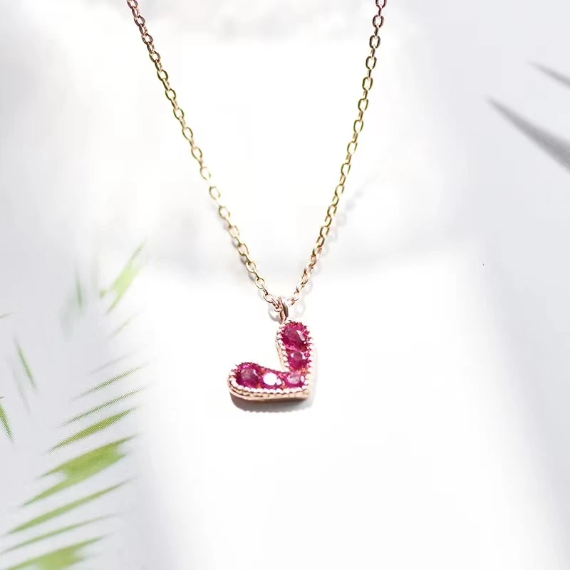 Mini Zircon Heart Pendant Necklace For Women Silver Color Thick Plated Sweater Chain Fashion Jewelry for Female Free Shipping