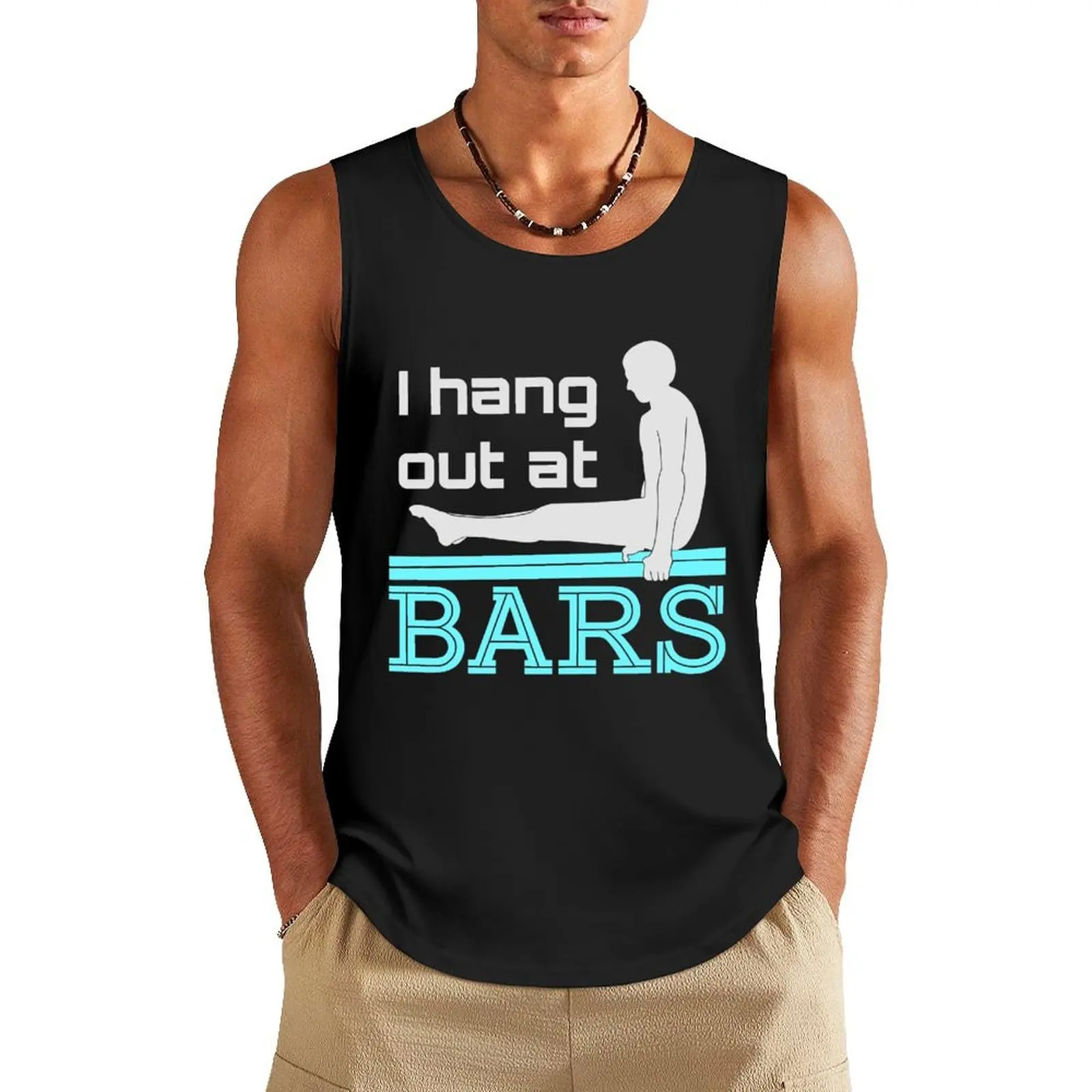 

I Hang Out At Bars Mens Boys Gymnastics Tank Top Short sleeve Men's clothes gym accessories man