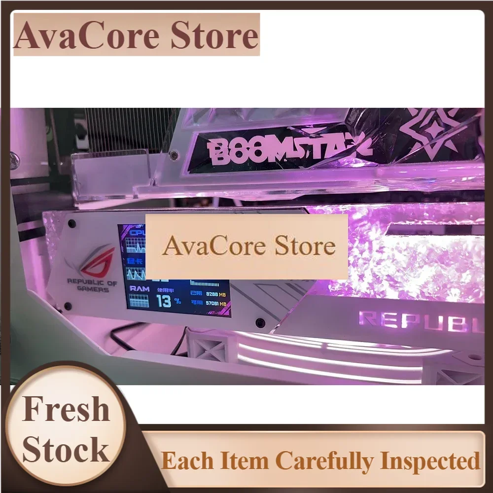 AvaCoreNvarcher 2.2 Inch LCD Display Graphic Video Card Bracket VGA Holder Support RGB CPU GPU RAM Monitor AIDA64 For PC Gamer C