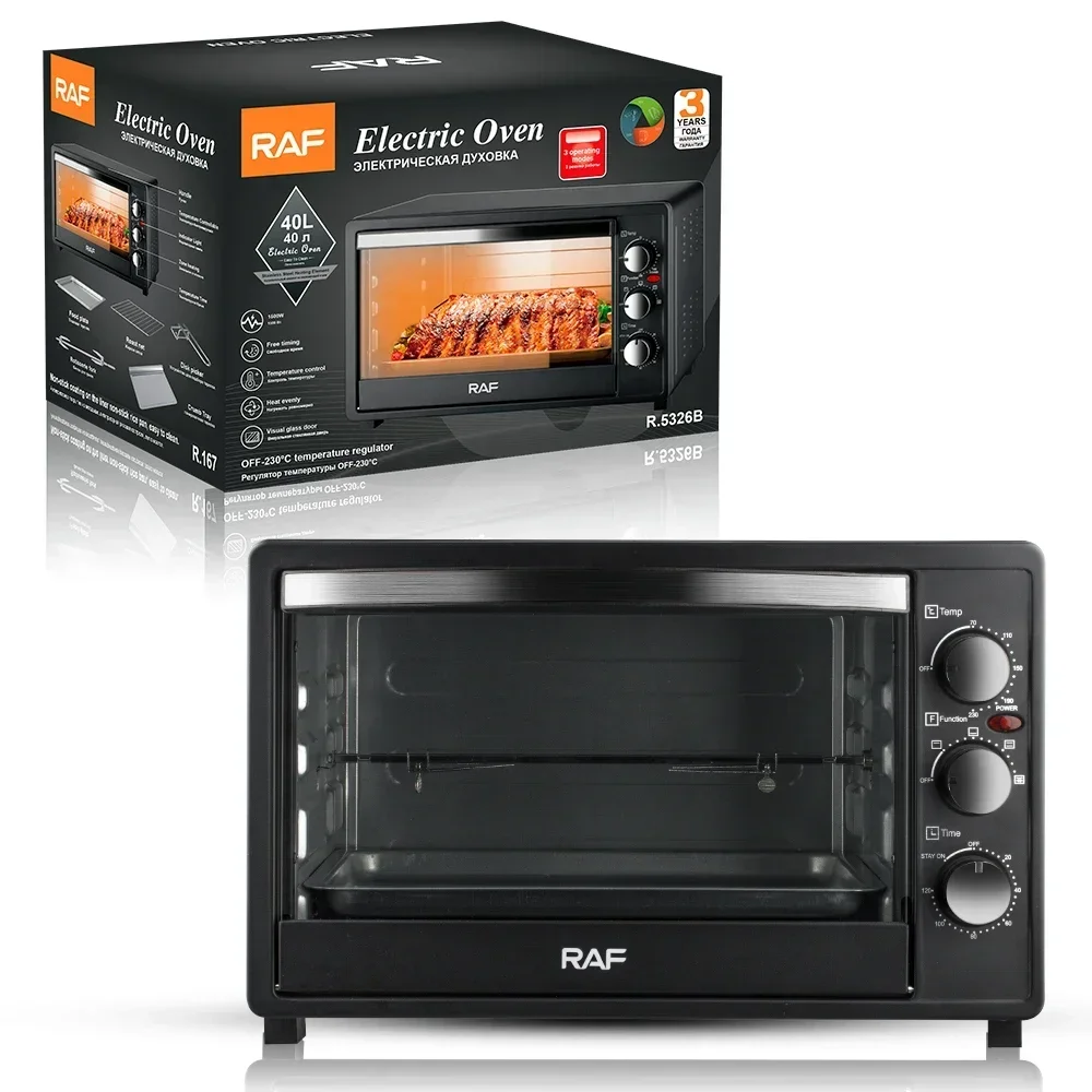 

Electric Oven 40L Multifunction Free Timing Toaster Oven Grills Bakes Roasts Stainless Steel