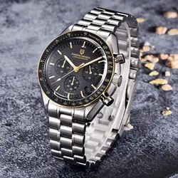 PAGANI DESIGN 2024 New Chronograph Luxury Quartz Watch For Men 10Bar Waterproof Wristwatch men Stainless steel Japan VK63 Clock