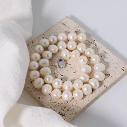 Natural Pearl 8-11mm Freshwater Pearl Jewelry 925 Sterling Silver Necklace Jewelry Fashion Women's and Girls' Gifts GN0625