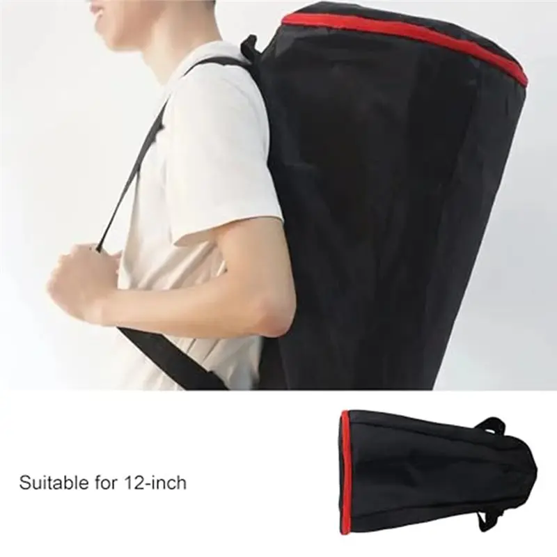 ABVL-Black 12 Inch Djembe Drum Bag-Waterproof Nylon Carry Carrier Case For 12