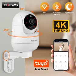 FUERS 4K 8MP WiFi IP Pet Camera Dog Camera Tuya Smart Home Security Wireless Surveillance Camera Baby Monitor Mini Cam