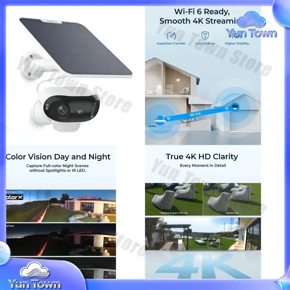 REOLINK 4K Solar Security Camera for Wireless Outdoor Dual-Lens 8MP Smart Detection ColorX Battery WiFi Home Security System
