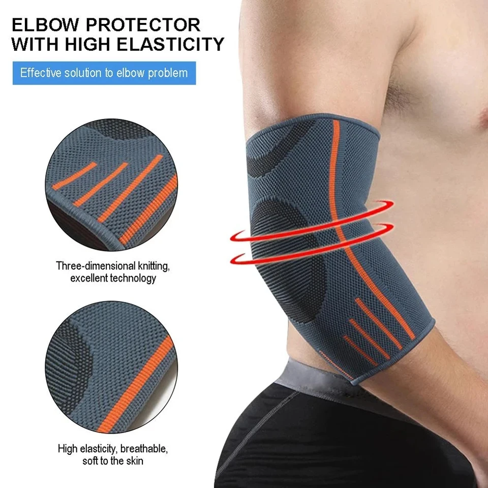 1PCS Knitted Elbow Support Compression Sleeve Volleyball Lengthen Elbow Outdoor Breathable Tennis Workouts Arm Protector