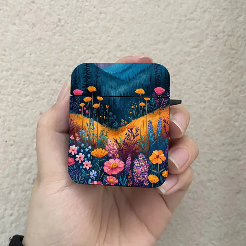 Sunset Scenery Flowers AirPods Case Black Wireless Bluetooth Earphone Case for Apple Airpods 1 2 3 Pro 2 Protective Case image 4