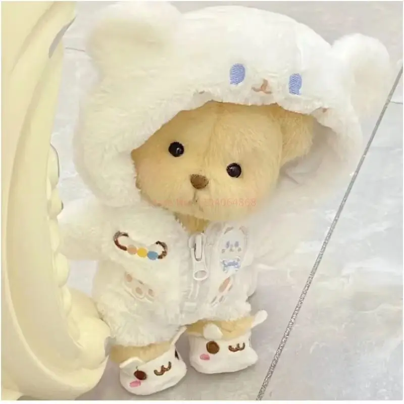 Roupas de boneca de urso kawaii, Urso nu de 30cm, branco, marrom, confortável, bonito dos desenhos animados, presentes infantis, nova venda