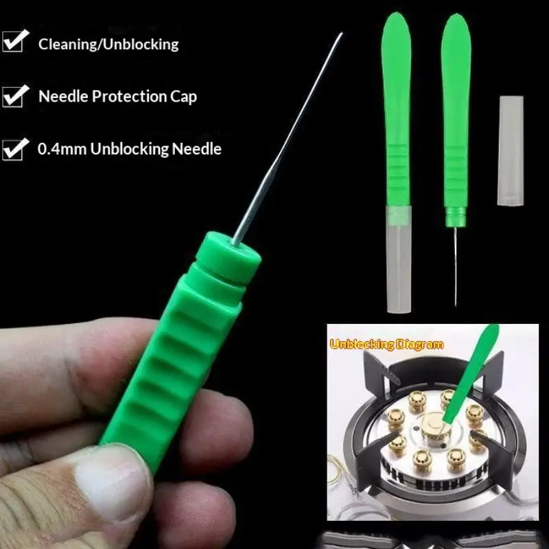 Gas Stove Hole Cleaning Needle 5Pcs Rust-resistant Unclog Burner Blockage Practical Home Kitchen Cleaning Supply