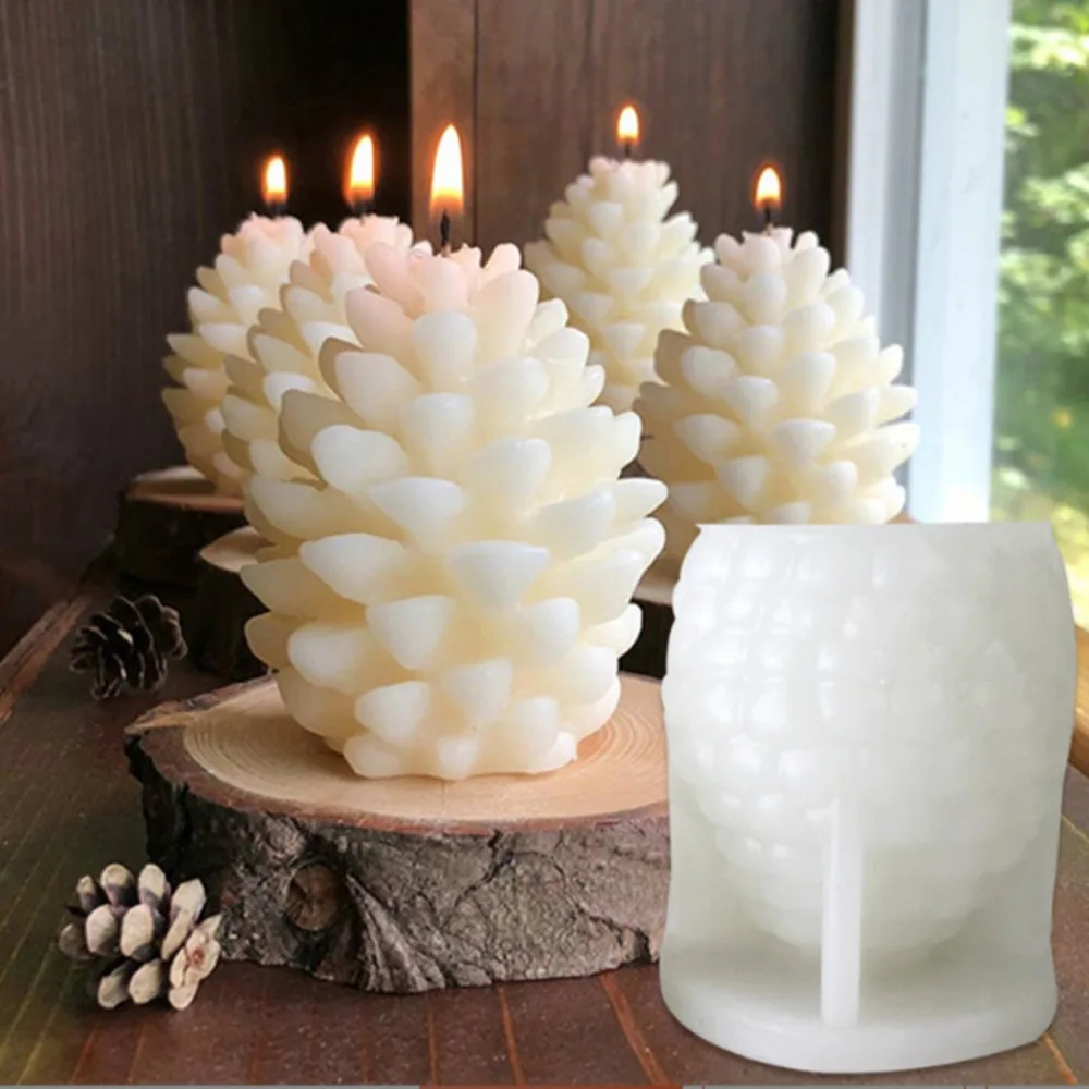 Hot Selling Creative Three-dimensional Pine Cone Candle Aromatherapy Silicone Mold DIY Plaster Simulation Ornament Silicone Mold