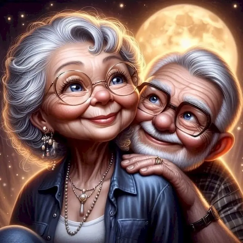 

PhotoCustom Diamond Mosaic Old People Portrait Full Square Round Diamond Cartoon Painting Grandma Grandpa DIY Camp Unique Gift