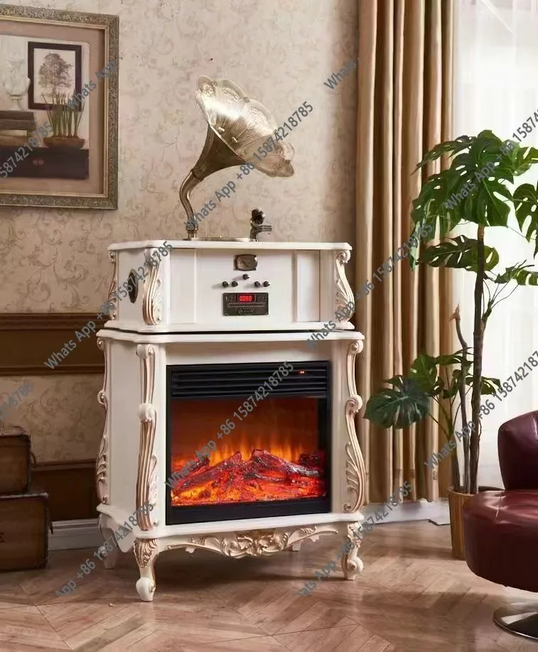 Vintage Gramophone Fireplace Heater Home Living Room Bedroom Decoration Heater Fireplace