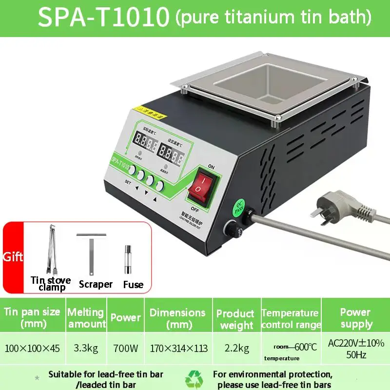 Tin Melting Pot 220V Soldering Tin Pot Melting Furnace Temperature Control Welding Desoldering Tank 30~600 Degrees Adjustable