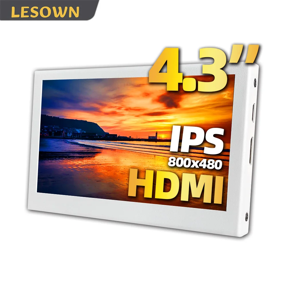 

LESOWN 4,3-дюймовый 800x480 IPS ЖК-мини-монитор Ультратонкий компактный дисплей для ноутбуков Игровые консоли для ПК Путешествия и развлечения