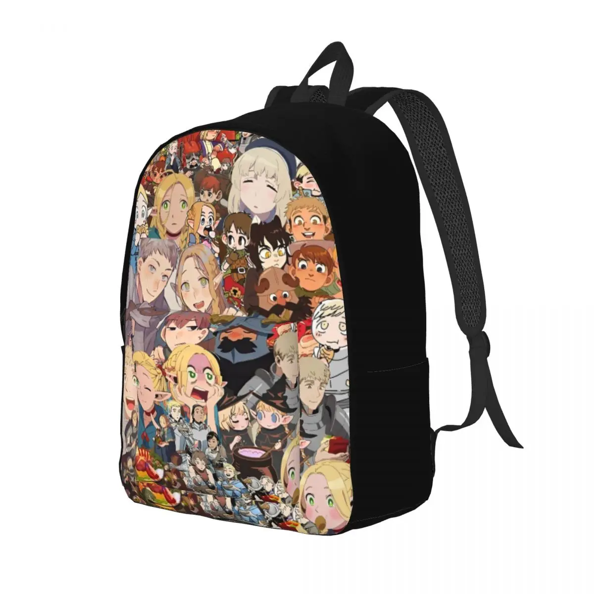 Mochila informal Delicious In Dungeon Meshi para hombres y mujeres, bolso de hombro universitario para deportes, escuela secundaria, senderismo, viajes, Anime Daypack