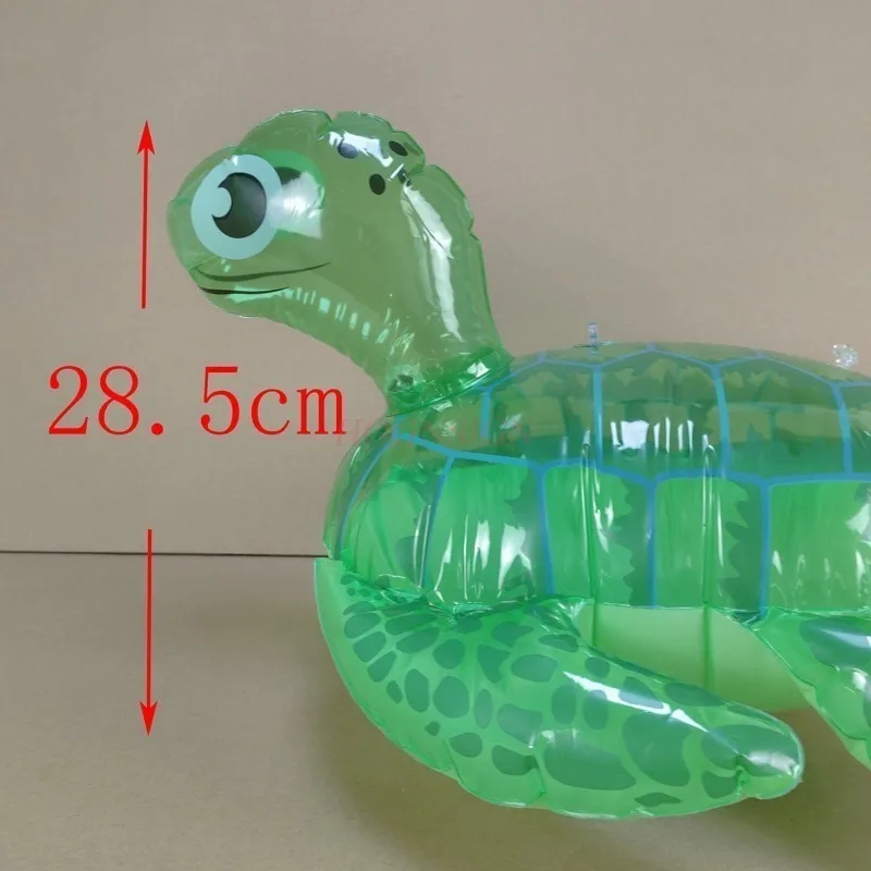 Tortuga inflable con luz intermitente para niños, pato inflable, cuerda de resorte, Rana con cuerda, Tortuga, Animal de PVC para niños, nuevo