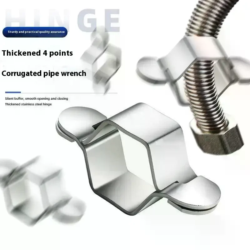 1/5/10 Pcs Silver Iron 4-Point Corrugated Pipe Hexagon Nut Wrench Repair Tool Detachable Kitchen Faucet Tap Inlet Hose Wrench