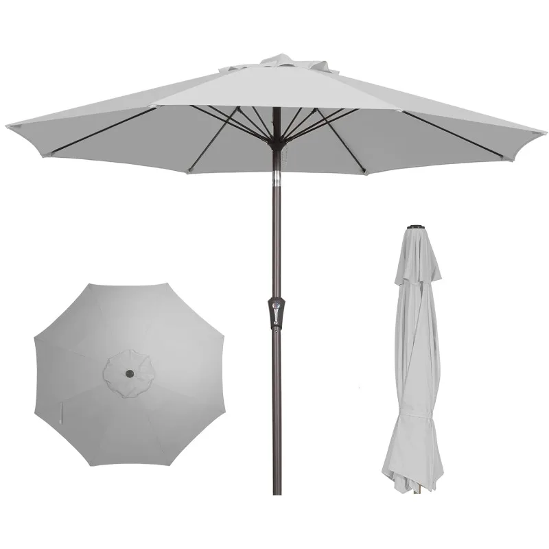 

9FT Patio Umbrella Outdoor Market Umbrella with Push Button Tilt and Crank
