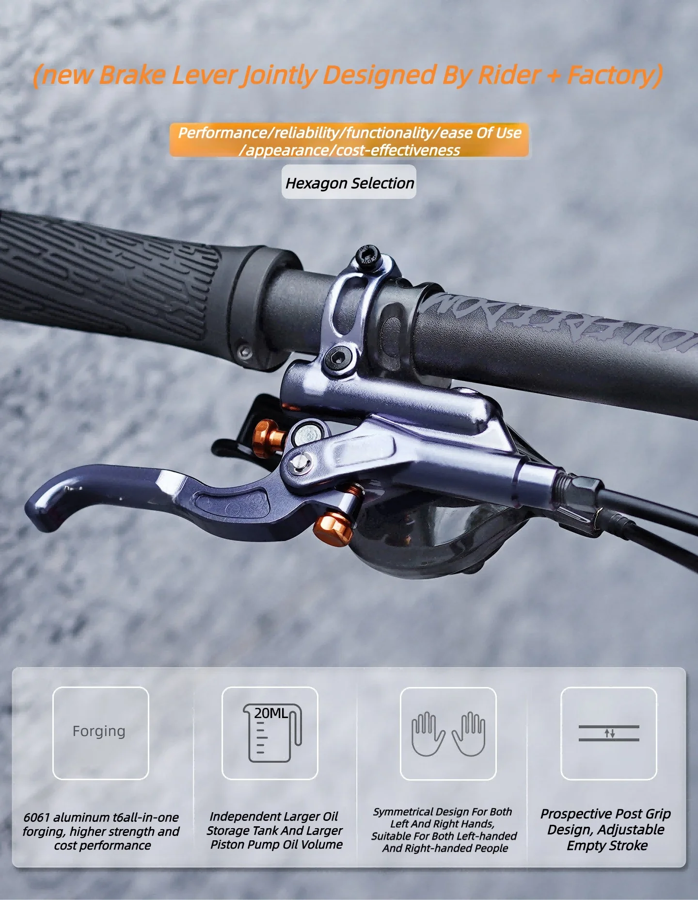 FROG WAKE FW900 MTB Hydraulische Scheibenbremse 4 Kolben 950/1650mm Vorne und Hinten Passend für Shimano Surron MAGURA Fahrrad-Bremsen-Kit – Detail 5