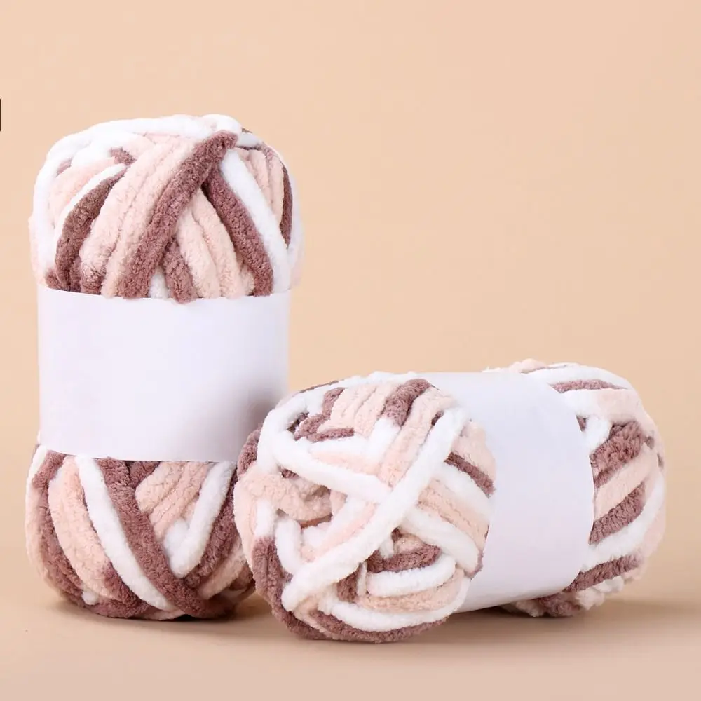 

Новая пряжа с полосками льда, 50 г/шарик, красочная антипиллинг, грубая шерстяная нить, сделай сам, вязаный крючком шарф, толстая синельная пряжа для ручного вязания