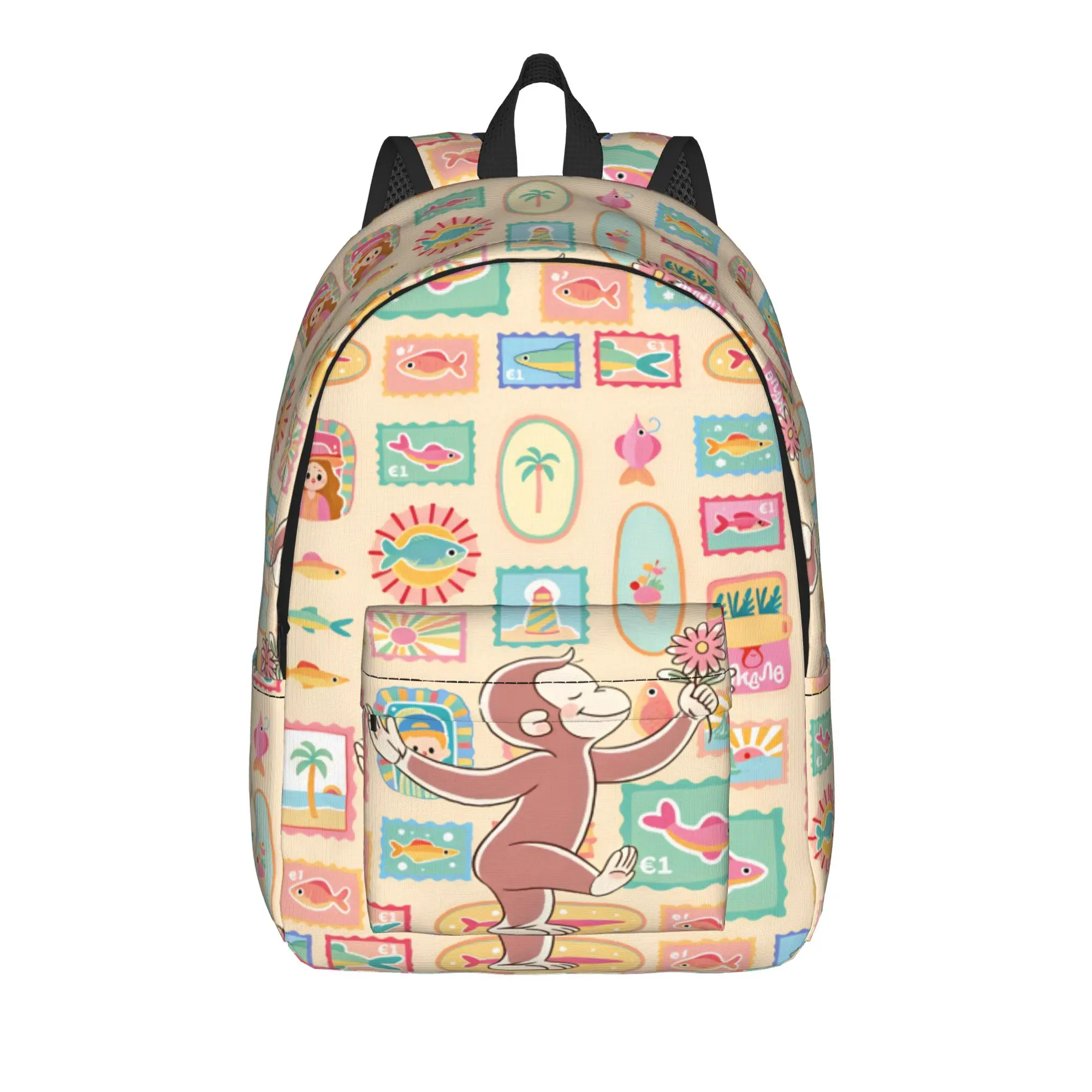 Curious George Monkey Backpack  Trekking Backpacks Youth Designer Big School Bags Cute Rucksack