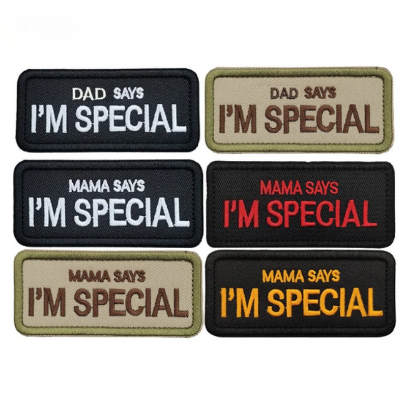 Remendo bordado mãe pai diz eu sou remendo especial diversão moto tático exército airsoft remendo bordado apliques remendos