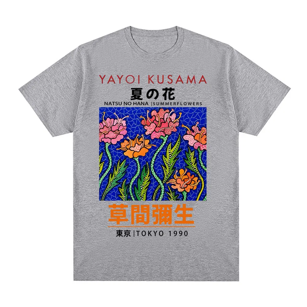 Japanese Artist Yayoi Kusama Art Show T Shirt Men Women Clothing Cotton Casual Oversized Short Sleeve T-shirt Couples Streetwear