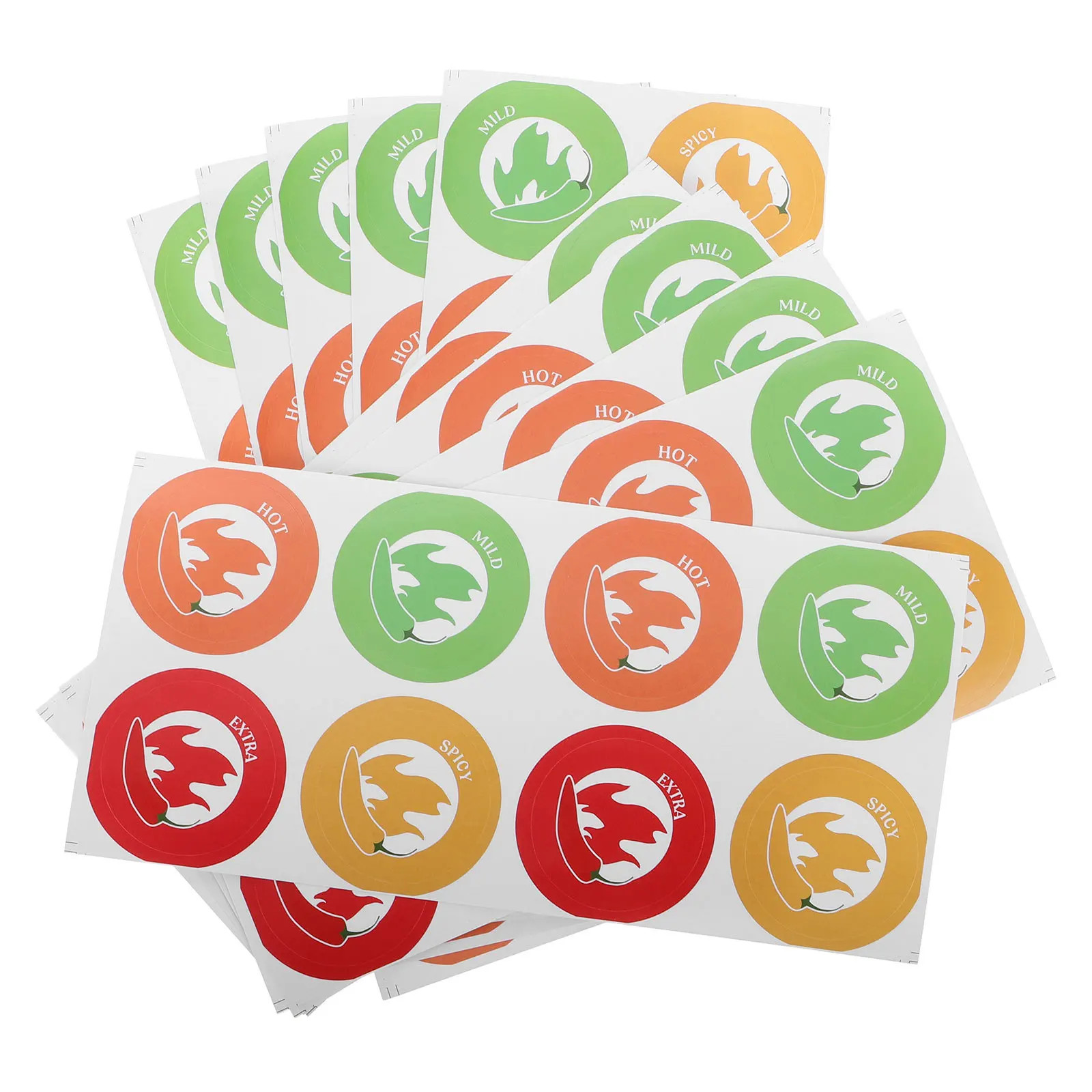 

10 листов наклейка с острым пищевым питанием, дизайн перца чили, пищевая острая предупреждающая этикетка, индикатор уровня специй, этикетки с горячим соусом